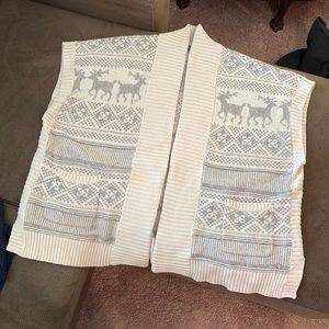 Cotton and Merino Eddie Bauer sleeveless cardigan